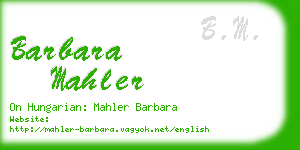 barbara mahler business card